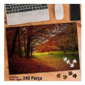 Asil Hobi Sonbahar-Sararmış Yapraklar-Ağaç Yapboz-Ayak Destekli Çerçeveli 240 Parça Puzzle