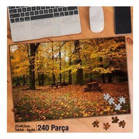 Asil Hobi Sonbahar-Sararmış Yapraklar-Orman-Doğa-Yapboz-Ayak Destekli 240 Parça Puzzle