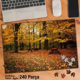 Asil Hobi Sonbahar-Sararmış Yapraklar-Orman-Doğa-Yapboz-Ayak Destekli 240 Parça Puzzle