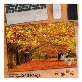 Asil Hobi Sonbahar-Sararmış Yapraklar-Orman Yolu Yapboz-Ayak Destekli Çerçeveli 240 Parça Puzzle