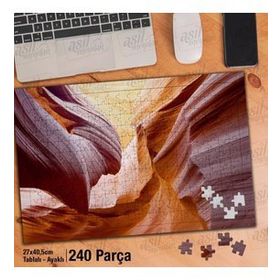 Asil Hobi Soyut Resim-Kayalıklar-Doğa-Işık Yapboz-Ayak Destekli Çerçeveli 240 Parça Puzzle