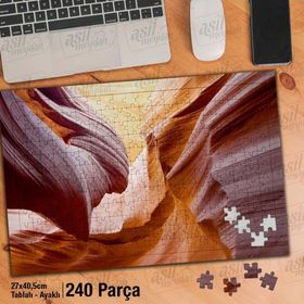 Asil Hobi Soyut Resim-Kayalıklar-Doğa-Işık Yapboz-Ayak Destekli Çerçeveli 240 Parça Puzzle