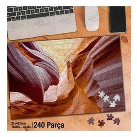 Asil Hobi Soyut Resim-Kayalıklar-Doğa-Işık Yapboz-Ayak Destekli Çerçeveli 240 Parça Puzzle