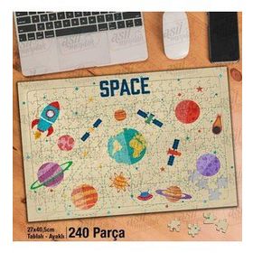 Asil Hobi Space-Uzay-Gezegenler-Bilim Yapboz-Ayak Destekli Çerçeveli 240 Parça Puzzle