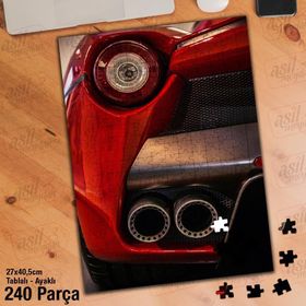Asil Hobi Spor Araba-Çif Egzoz-Yakın Çekim Yapboz-Ayak Destekli Çerçeveli 240 Parça Puzzle