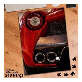 Asil Hobi Spor Araba-Çif Egzoz-Yakın Çekim Yapboz-Ayak Destekli Çerçeveli 240 Parça Puzzle