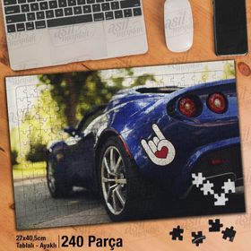 Asil Hobi Spor Araba-Mavi-Hız-Tutku Yapboz-Ayak Destekli Çerçeveli 240 Parça Puzzle