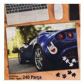 Asil Hobi Spor Araba-Mavi-Hız-Tutku Yapboz-Ayak Destekli Çerçeveli 240 Parça Puzzle