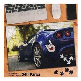 Asil Hobi Spor Araba-Mavi-Hız-Tutku Yapboz-Ayak Destekli Çerçeveli 240 Parça Puzzle