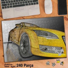 Asil Hobi Spor Araç-Araba Teknik Çizim Yapboz-Ayak Destekli Çerçeveli 240 Parça Puzzle