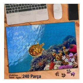 Asil Hobi Su Kaplumbağası-Deniz-Okyanus-Doğa Yapboz-Ayak Destekli Çerçeveli 240 Parça Puzzle