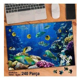 Asil Hobi Sualtı Canlıları-Renkli Balıklar-Doğa Yapboz-Ayak Destekli Çerçeveli 240 Parça Puzzle