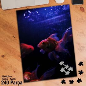 Asil Hobi Süs Balığı-Akvaryum Yapboz-Ayak Destekli Çerçeveli 240 Parça Puzzle