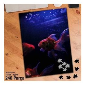 Asil Hobi Süs Balığı-Akvaryum Yapboz-Ayak Destekli Çerçeveli 240 Parça Puzzle