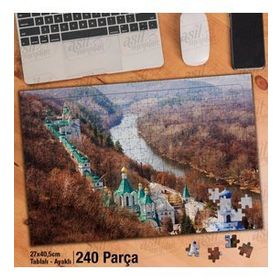 Asil Hobi Svjatogorsk Mağara-Manastır-Antik-Manzara Yapboz-Ayak Destekli Çerçeveli 240 Parça Puzzle