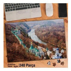Asil Hobi Svjatogorsk Mağara-Manastır-Antik-Manzara Yapboz-Ayak Destekli Çerçeveli 240 Parça Puzzle