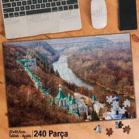 Asil Hobi Svjatogorsk Mağara-Manastır-Antik-Manzara Yapboz-Ayak Destekli Çerçeveli 240 Parça Puzzle