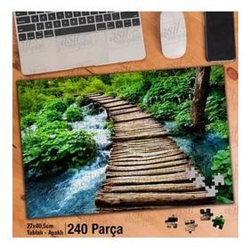 Asil Hobi Tahta Merdiven-Dere-Doğa-Manzara Yapboz-Ayak Destekli 240 Parça Puzzle