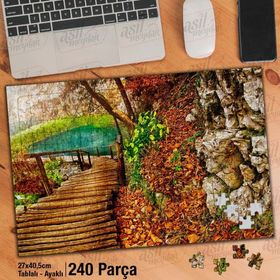 Asil Hobi Tahta Yürüyüş Yolu-Göl-Tabiat-Manzara Yapboz-Ayak Destekli Çerçeveli 240 Parça Puzzle