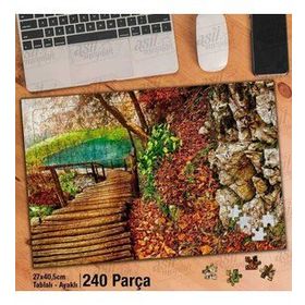 Asil Hobi Tahta Yürüyüş Yolu-Göl-Tabiat-Manzara Yapboz-Ayak Destekli Çerçeveli 240 Parça Puzzle