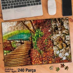 Asil Hobi Tahta Yürüyüş Yolu-Göl-Tabiat-Manzara Yapboz-Ayak Destekli Çerçeveli 240 Parça Puzzle