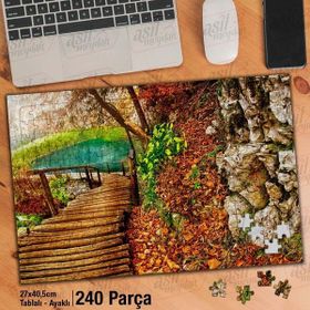 Asil Hobi Tahta Yürüyüş Yolu-Göl-Tabiat-Manzara Yapboz-Ayak Destekli Çerçeveli 240 Parça Puzzle