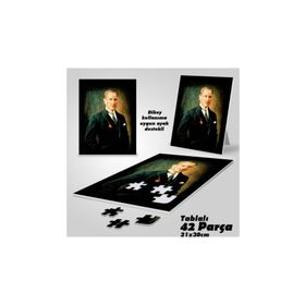 Asil Hobi Takım Elbiseli Atatürk Portre-Yapboz-Ayak Destekli Çerçeveli 42 Parça Puzzle