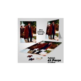 Asil Hobi Takım Elbiseli Sivil Atatürk-Kalpaklı-Yapboz-Ayak Destekli Çerçeveli 42 Parça Puzzle