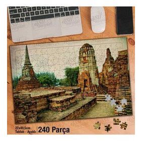 Asil Hobi Tarihi Taş Yapı-Mimari-Antika-Taş Kent Yapboz-Ayak Destekli Çerçeveli 240 Parça Puzzle