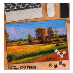 Asil Hobi Tarla-Doğa-Manzara-Ağaçlar-Yapboz-Ayak Destekli Çerçeveli 240 Parça Puzzle