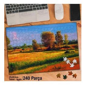 Asil Hobi Tarla-Doğa-Manzara-Ağaçlar-Yapboz-Ayak Destekli Çerçeveli 240 Parça Puzzle