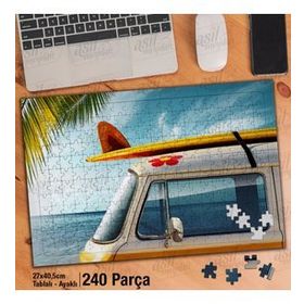 Asil Hobi Tatil-Woswos-Araba-Ağaç-Deniz Yapboz-Ayak Destekli Çerçeveli 240 Parça Puzzle