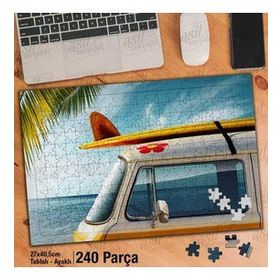 Asil Hobi Tatil-Woswos-Araba-Ağaç-Deniz Yapboz-Ayak Destekli Çerçeveli 240 Parça Puzzle