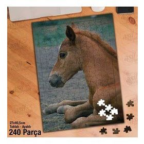 Asil Hobi Tay-At-Vahşi Hayvan Yapboz-Ayak Destekli Çerçeveli 240 Parça Puzzle