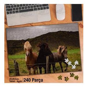 Asil Hobi Tay Midilli-At-Vahşi Hayvan-Doğa Yapboz-Ayak Destekli Çerçeveli 240 Parça Puzzle