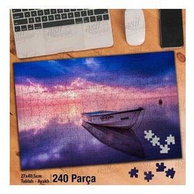 Asil Hobi Tekne-Deniz-Akşam Üstü-Gökyüzü Yapboz-Ayak Destekli Çerçeveli 240 Parça Puzzle