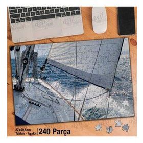 Asil Hobi Tekne-Yelken-Deniz-Dalgalar-Doğa Yapboz-Ayak Destekli Çerçeveli 240 Parça Puzzle