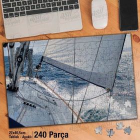 Asil Hobi Tekne-Yelken-Deniz-Dalgalar-Doğa Yapboz-Ayak Destekli Çerçeveli 240 Parça Puzzle