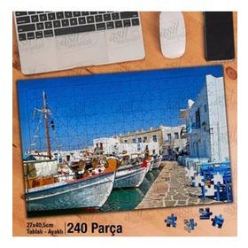 Asil Hobi Tekneler-Liman-Deniz-Kasaba Yapboz-Ayak Destekli Çerçeveli 240 Parça Puzzle
