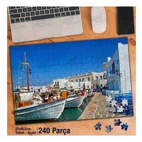 Asil Hobi Tekneler-Liman-Deniz-Kasaba Yapboz-Ayak Destekli Çerçeveli 240 Parça Puzzle
