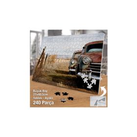 Asil Hobi Terk Edilmiş Arabalar-Eski Antika Otomobil-Yapboz-Ayak Destekli 240 Parça Puzzle