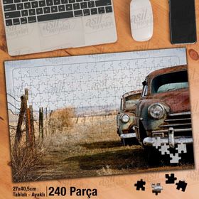 Asil Hobi Terk Edilmiş Arabalar-Eski Antika Otomobil-Yapboz-Ayak Destekli 240 Parça Puzzle