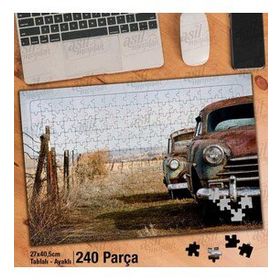Asil Hobi Terk Edilmiş Arabalar-Eski Antika Otomobil-Yapboz-Ayak Destekli 240 Parça Puzzle