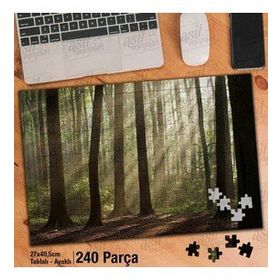 Asil Hobi Ters Işık-Orman-Sıralı Ağaçlar-Doğa Yapboz-Ayak Destekli Çerçeveli 240 Parça Puzzle
