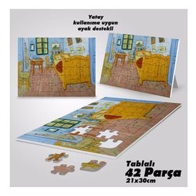 Asil Hobi The Bedroom-Yatak Odası Yapboz-Ayak Destekli Çerçeveli 42 Parça Puzzle