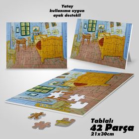 Asil Hobi The Bedroom-Yatak Odası Yapboz-Ayak Destekli Çerçeveli 42 Parça Puzzle