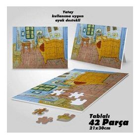Asil Hobi The Bedroom-Yatak Odası Yapboz-Ayak Destekli Çerçeveli 42 Parça Puzzle