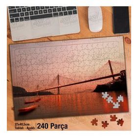 Asil Hobi Ting Kau Köprüsü-Mimari-Gün Batımı Yapboz-Ayak Destekli Çerçeveli 240 Parça Puzzle
