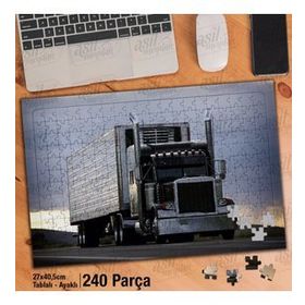 Asil Hobi Tır-Lojistik-Taşıma-Araba-Yol Yapboz-Ayak Destekli Çerçeveli 240 Parça Puzzle