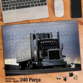 Asil Hobi Tır-Lojistik-Taşıma-Araba-Yol Yapboz-Ayak Destekli Çerçeveli 240 Parça Puzzle